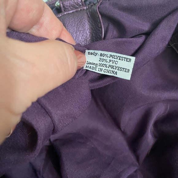 RARE ALDO Hobo Handbag/ Messenger Purple And Gorgeous Metal Hardware - Picture 12 of 16